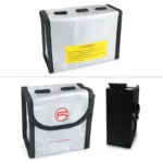 RCSTQ for DJI FPV Combo 3 x Batteries Li-Po Safe Explosion-proof Storage Bag(Silver) - Image 4