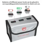 RCSTQ for DJI FPV Combo 3 x Batteries Li-Po Safe Explosion-proof Storage Bag(Silver) - Image 5