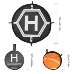 RCGEEK 55cm Round Portable Parking Apron Foldable Landing Pad with Night Light for DJI Mavic Mini / Air 2S / FPV - Image 2