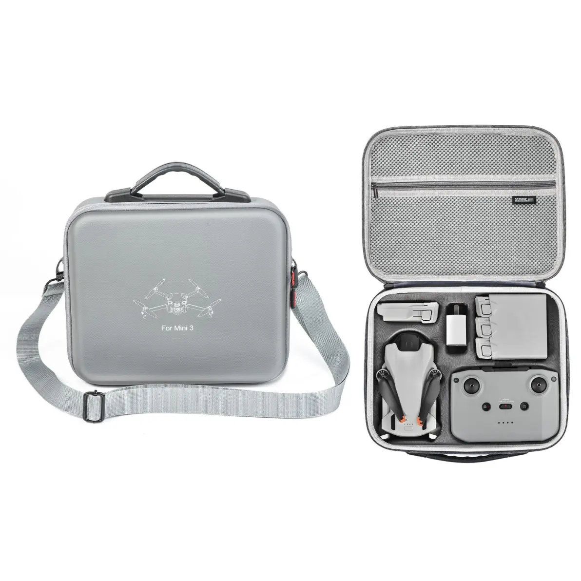 DOP0571H For DJI Mini 3 / RC-N1 STARTRC Shoulder Storage Bag Handbag (Grey) - Image 1