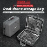 For DJI Air 3 / Air 3S / Mini 4 Pro STARTRC Dual-Drone Shoulder Storage Bag PU Handbag (Grey) - Image 5