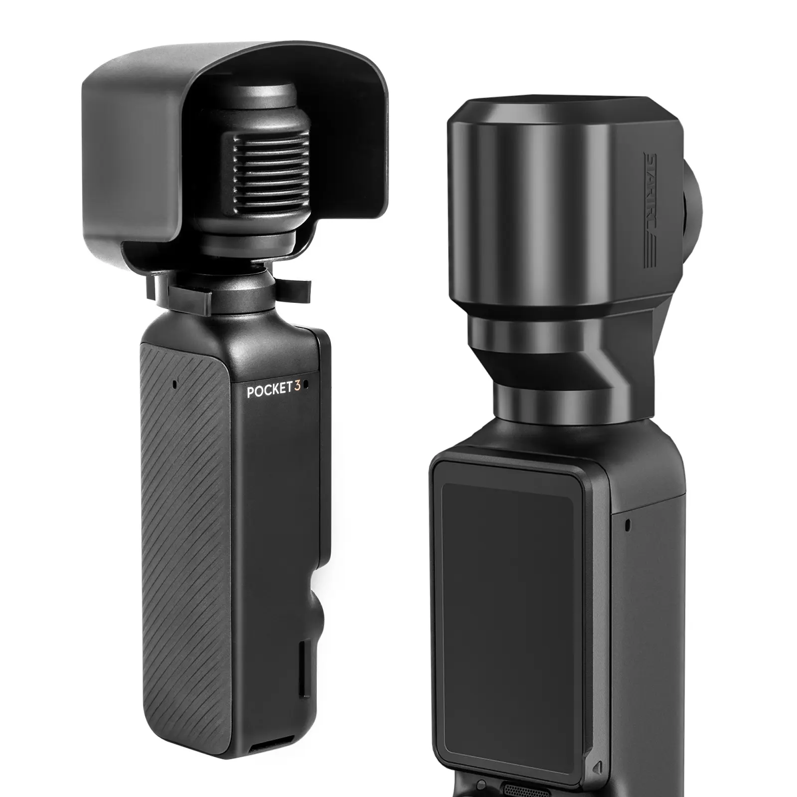 DOP0786B For DJI OSMO Pocket 3 STARTRC 2 in 1 Gimbal Camera Lens Cover Sunshade (Black) - Image 1