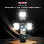 For DJI Pocket 3 STARTRC Cat-ears Magnetic Fill Light  with Holder Clip Kit (Grey) - Image 2
