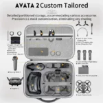 For DJI Avata 2 STARTRC Drone Handbag Messenger Storage Bag (Light Grey) - Image 3