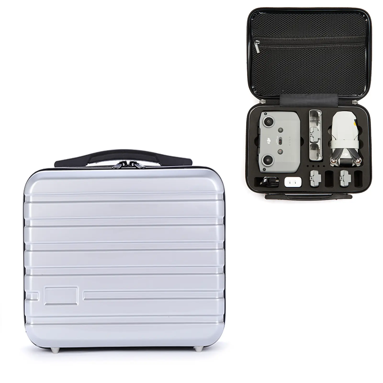EDA001006101C ls-S004 Portable Waterproof Drone Handbag Storage Bag for DJI Mavic Mini 2(Silver + Black Liner) - Image 1