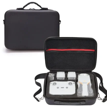 Portable Single Shoulder Storage Travel Carrying PU Cover Case Box for DJI Air 2S(Black + Black Liner)