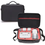 Portable Single Shoulder Storage Travel Carrying PU Cover Case Box for DJI Air 2S(Black + Red Liner)
