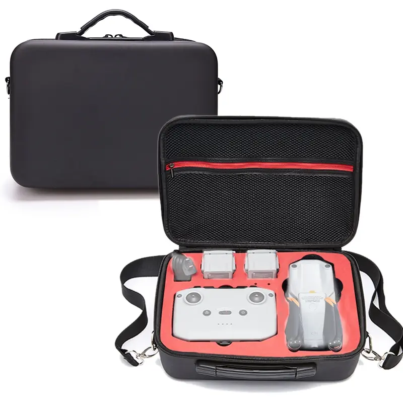EDA001481501B Portable Single Shoulder Storage Travel Carrying PU Cover Case Box for DJI Air 2S(Black + Red Liner) - Image 1