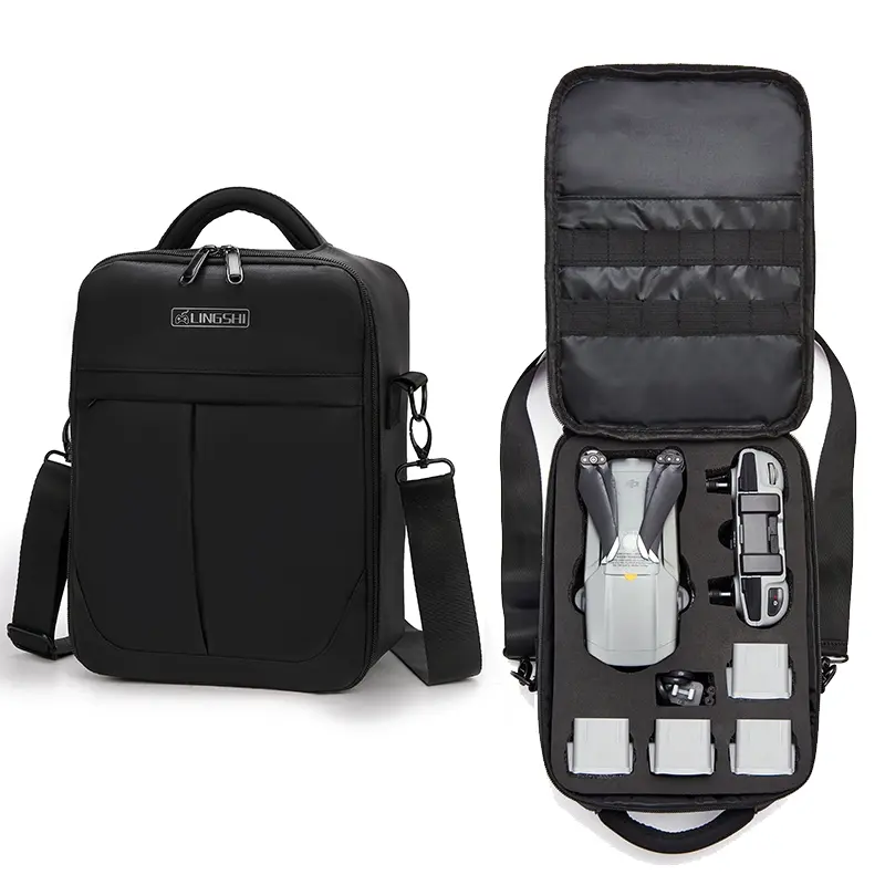 EDA00751901A LINGSHI For DJI Mavic Air 2 Heightened Portable Shoulder Storage Bag Protective Box(Black) - Image 1