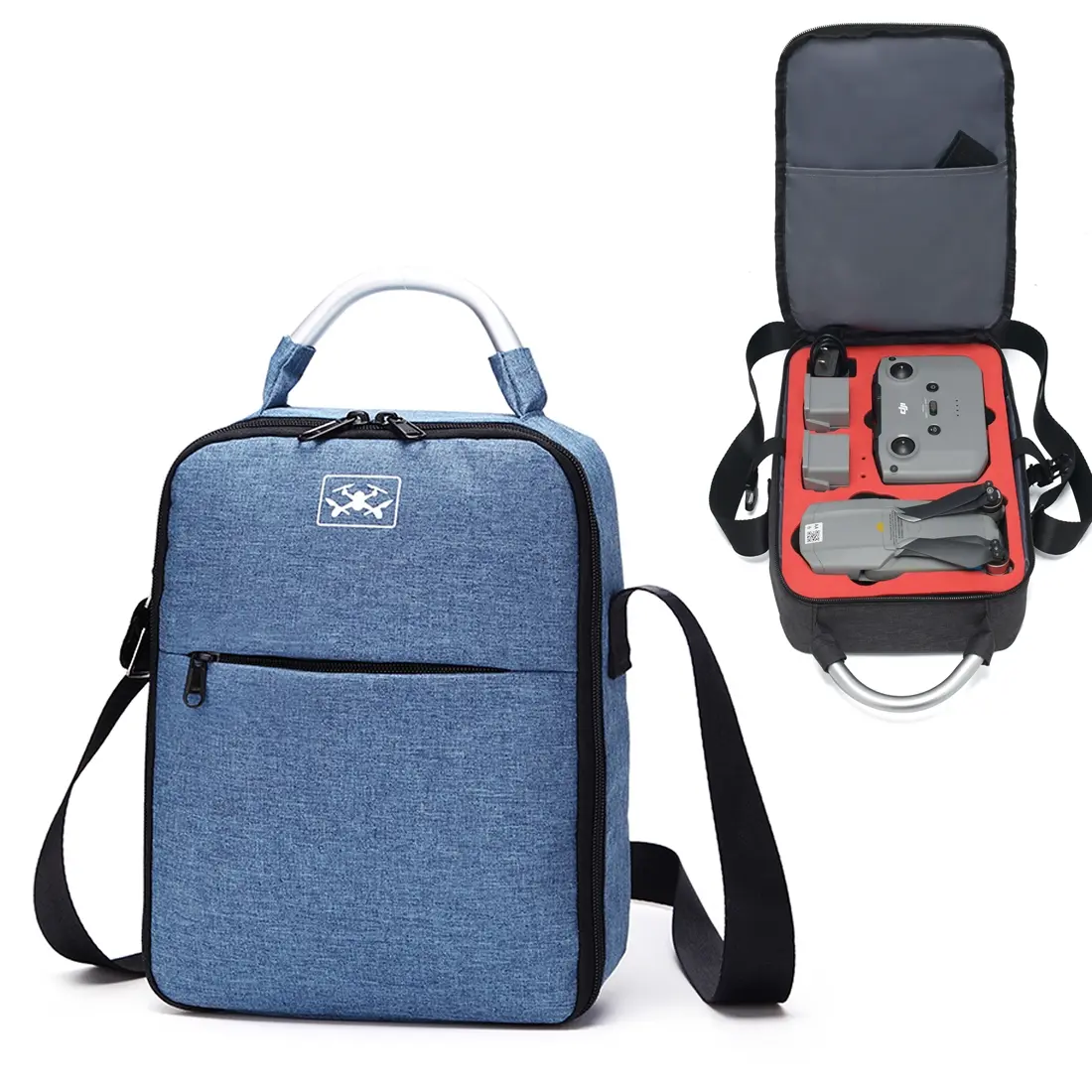 EDA00752401B For DJI Mavic Air 2 Portable Oxford Cloth Shoulder Storage Bag Protective Box(Blue Red) - Image 1