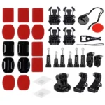 PULUZ 45 in 1 Accessories Ultimate Combo Kits with EVA Case (Chest Strap + Suction Cup Mount + 3-Way Pivot Arms + J-Hook Buckle + Wrist Strap + Helmet Strap + Surface Mounts + Tripod Adapter + Storage Bag + Handlebar Mount + Wrench) for GoPro, Insta360, DJI and Other Action Cameras - Image 10