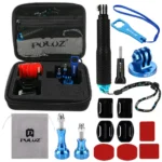 PULUZ 16 in 1 CNC Metal Accessories Combo Kits with EVA Case (Screws + Surface Mounts + Tripod Adapter + Extendable Pole Monopod + Storage Bag + Wrench) for GoPro, Insta360, DJI and Other Action Cameras - Image 2