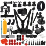 PULUZ 53 in 1 Accessories Total Ultimate Combo Kits (Chest Strap + Suction Cup Mount + 3-Way Pivot Arms + J-Hook Buckle + Wrist Strap + Helmet Strap + Extendable Monopod + Surface Mounts + Tripod Adapters + Storage Bag + Handlebar Mount) for GoPro, Insta360, DJI and Other Action Cameras - Image 2