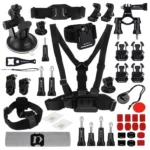 PULUZ 45 in 1 Accessories Ultimate Combo Kits (Chest Strap + Suction Cup Mount + 3-Way Pivot Arms + J-Hook Buckle + Wrist Strap + Helmet Strap + Surface Mounts + Tripod Adapter + Storage Bag + Handlebar Mount + Wrench) for GoPro, Insta360, DJI and Other Action Cameras - Image 2