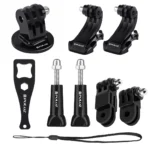 PULUZ 20 in 1 Accessories Combo Kits (Chest Strap + Head Strap + Suction Cup Mount + 3-Way Pivot Arm + J-Hook Buckles + Extendable Monopod + Tripod Adapter + Bobber Hand Grip + Storage Bag + Wrench) for GoPro, Insta360, DJI and Other Action Cameras - Image 9