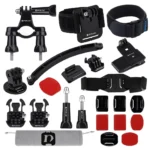 PULUZ 24 in 1 Bike Mount Accessories Combo Kits (Wrist Strap + Helmet Strap + Extension Arm + Quick Release Buckles + Surface Mounts + Adhesive Stickers + Tripod Adapter + Storage Bag + Handlebar Mount + Screws) for GoPro, Insta360, DJI and Other Action Cameras - Image 2