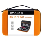 PULUZ 45 in 1 Accessories Ultimate Combo Kits with Orange EVA Case (Chest Strap + Suction Cup Mount + 3-Way Pivot Arms + J-Hook Buckle + Wrist Strap + Helmet Strap + Surface Mounts + Tripod Adapter + Storage Bag + Handlebar Mount + Wrench) for GoPro, Insta360, DJI and Other Action Cameras - Image 12