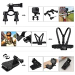 PULUZ 50 in 1 Accessories Total Ultimate Combo Kits with EVA Case (Chest Strap + Suction Cup Mount + 3-Way Pivot Arms + J-Hook Buckle + Wrist Strap + Helmet Strap + Extendable Monopod + Surface Mounts + Tripod Adapters + Storage Bag + Handlebar Mount) for GoPro, Insta360, DJI and Other Action Cameras - Image 4
