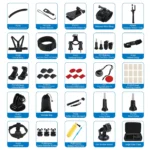 PULUZ 50 in 1 Accessories Total Ultimate Combo Kits with EVA Case (Chest Strap + Suction Cup Mount + 3-Way Pivot Arms + J-Hook Buckle + Wrist Strap + Helmet Strap + Extendable Monopod + Surface Mounts + Tripod Adapters + Storage Bag + Handlebar Mount) for GoPro, Insta360, DJI and Other Action Cameras - Image 6
