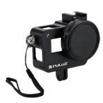 PULUZ Housing Shell CNC Aluminum Alloy Protective Cage with 52mm UV Lens for GoPro HERO(2018) /7 Black /6 /5(Black) - Image 2