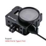 PULUZ Housing Shell CNC Aluminum Alloy Protective Cage with 52mm UV Lens for GoPro HERO(2018) /7 Black /6 /5(Black) - Image 8