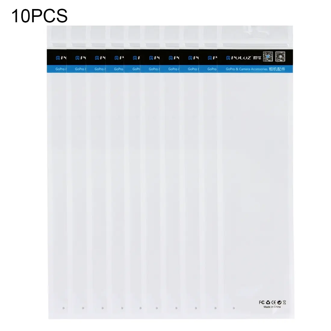 PU203 10 PCS PULUZ 34.5cm x 9cm Hang Hole Clear Front White Pearl Jewelry Zip Lock Packaging Bag(Size: S, Lengthened type) - Image 1