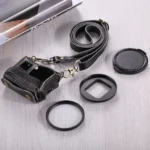PULUZ for GoPro HERO7 Black /6 /5 Litchi Texture Genuine Leather Housing Case with Set Key Hole & Neck Strap & 52mm UV Lens(Black) - Image 9