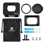PULUZ for Sony RX0 Aluminum Alloy Protective Cage + 37mm UV Filter Lens + Lens Sunshade with Screws and Screwdrivers(Black) - Image 8