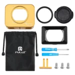 PULUZ for Sony RX0 Aluminum Alloy Protective Cage + 37mm UV Filter Lens + Lens Sunshade with Screws and Screwdrivers(Gold) - Image 8