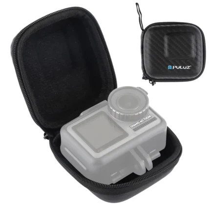 PULUZ Mini Portable Carbon Fiber Storage Bag for GoPro HERO13 Black /12 Black /11 Black /10 Black /9 Black and other Similar Size Cameras