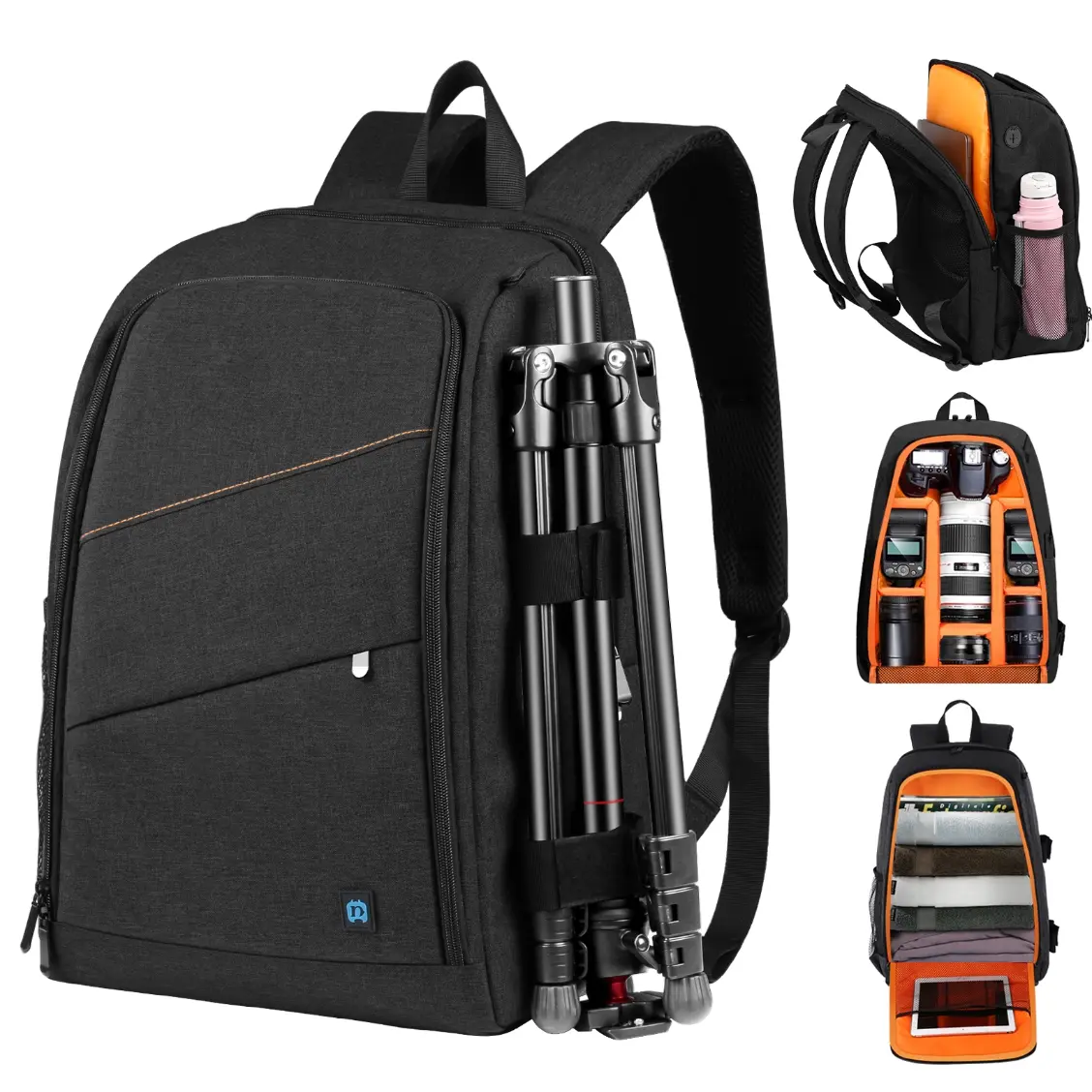 PU5011B PULUZ Outdoor Portable Waterproof Scratch-proof Dual Shoulders Backpack Handheld PTZ Stabilizer Camera Bag with Rain Cover for Digital Camera, DJI Ronin-SC / Ronin-S(Black) - Image 1