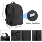 PULUZ Outdoor Portable Waterproof Scratch-proof Dual Shoulders Backpack Handheld PTZ Stabilizer Camera Bag with Rain Cover for Digital Camera, DJI Ronin-SC / Ronin-S(Black) - Image 3