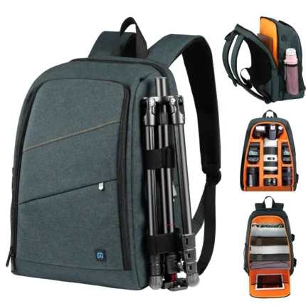 PULUZ Outdoor Portable Waterproof Scratch-proof Dual Shoulders Backpack Handheld PTZ Stabilizer Camera Bag with Rain Cover for Digital Camera, DJI Ronin-SC / Ronin-S(Grey)