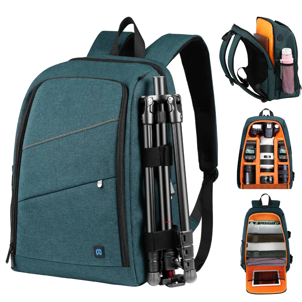PU5011L PULUZ Outdoor Portable Waterproof Scratch-proof Dual Shoulders Backpack Handheld PTZ Stabilizer Camera Bag with Rain Cover for Digital Camera, DJI Ronin-SC / Ronin-S (Blue) - Image 1