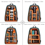 PULUZ Outdoor Portable Waterproof Scratch-proof Dual Shoulders Backpack Handheld PTZ Stabilizer Camera Bag with Rain Cover for Digital Camera, DJI Ronin-SC / Ronin-S (Blue) - Image 2