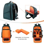 PULUZ Outdoor Portable Waterproof Scratch-proof Dual Shoulders Backpack Handheld PTZ Stabilizer Camera Bag with Rain Cover for Digital Camera, DJI Ronin-SC / Ronin-S (Blue) - Image 5