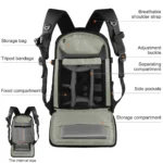 PULUZ Outdoor Portable Waterproof Scratch-proof Dual Shoulders Backpack Handheld PTZ Stabilizer Camera Bag with Rain Cover for Digital Camera, DJI Ronin-SC / Ronin-S (Black) - Image 4