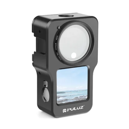 PULUZ CNC Aluminum Alloy Cage for DJI Action 2(Black)