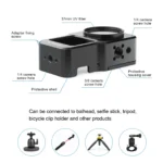 PULUZ CNC Aluminum Alloy Cage for DJI Action 2(Black) - Image 3