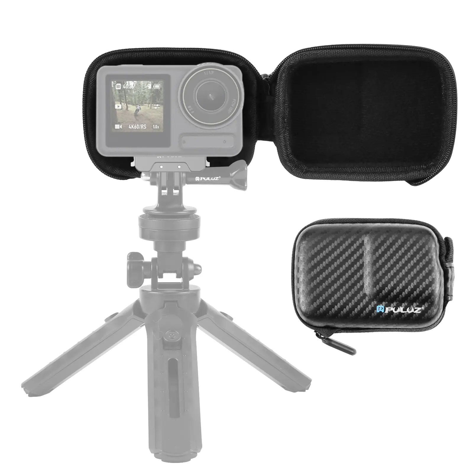 PU946B For DJI Osmo Action 5 Pro / 4 / 3 PULUZ Mini Body Bag Portable EVA Storage Bag (Black) - Image 1