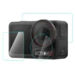 For DJI Osmo Action 5 Pro PULUZ 3-in-1 Lens Front and Back Screen Tempered Glass Explosion-proof Film (Transparent) - Image 2