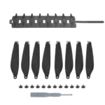 Sunnylife MM3-SN443 For Mini 3 Pro Propeller Blades + Silicone Folding Storage Bag(Silver Tip+Gray Bag)