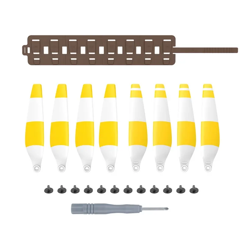 TBD0602684901F Sunnylife MM3-SN443 For Mini 3 Pro Propeller Blades + Silicone Folding Storage Bag(Yellow Strip+Brown Bag) - Image 1