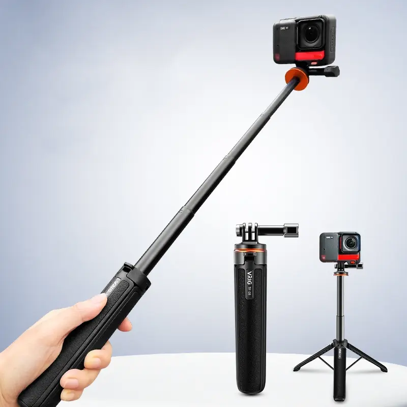 TBD06052565 VRIG Action Camera Tripod Selfie Stick 17-51cm Adjustable Extension Pole for Insta360 / DJI Action / GoPro HERO - Image 1
