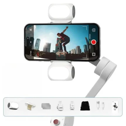 For DJI / Zhiyun Handheld Gimbal Stabilizer Fill Light Magnetic LED Photography Lamp Mobile Phone Fill Light, Model: XJ97P Dual Lamp + Clips Set