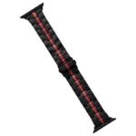 For Apple Watch SE 2022 44mm Stainless Steel Watch Band(Black Red)