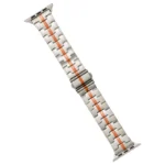 For Apple Watch 38mm Stainless Steel Watch Band(Starlight Orange)