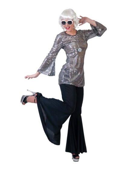 Στολή Φόρεμα Κοντό Disco Ασημί